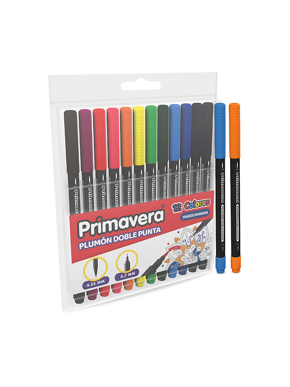 Plumón Primavera Doble Punta x 12 Unidades 2