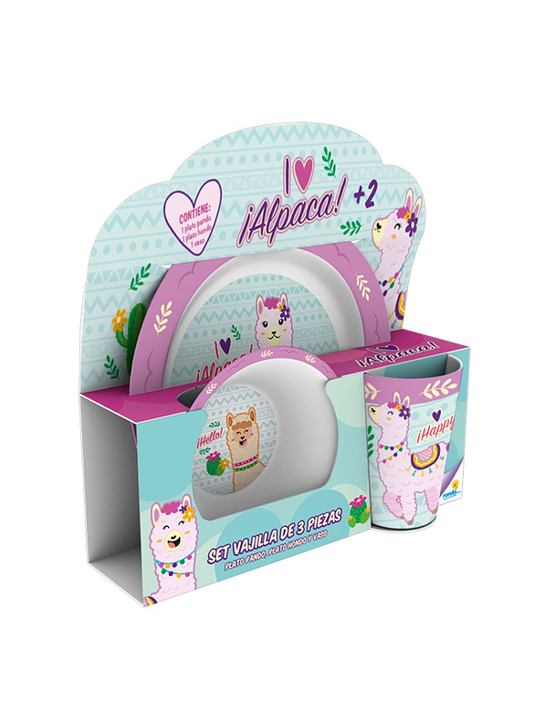 Set Vajilla Melamina X 3 Piezas Alpaca 1