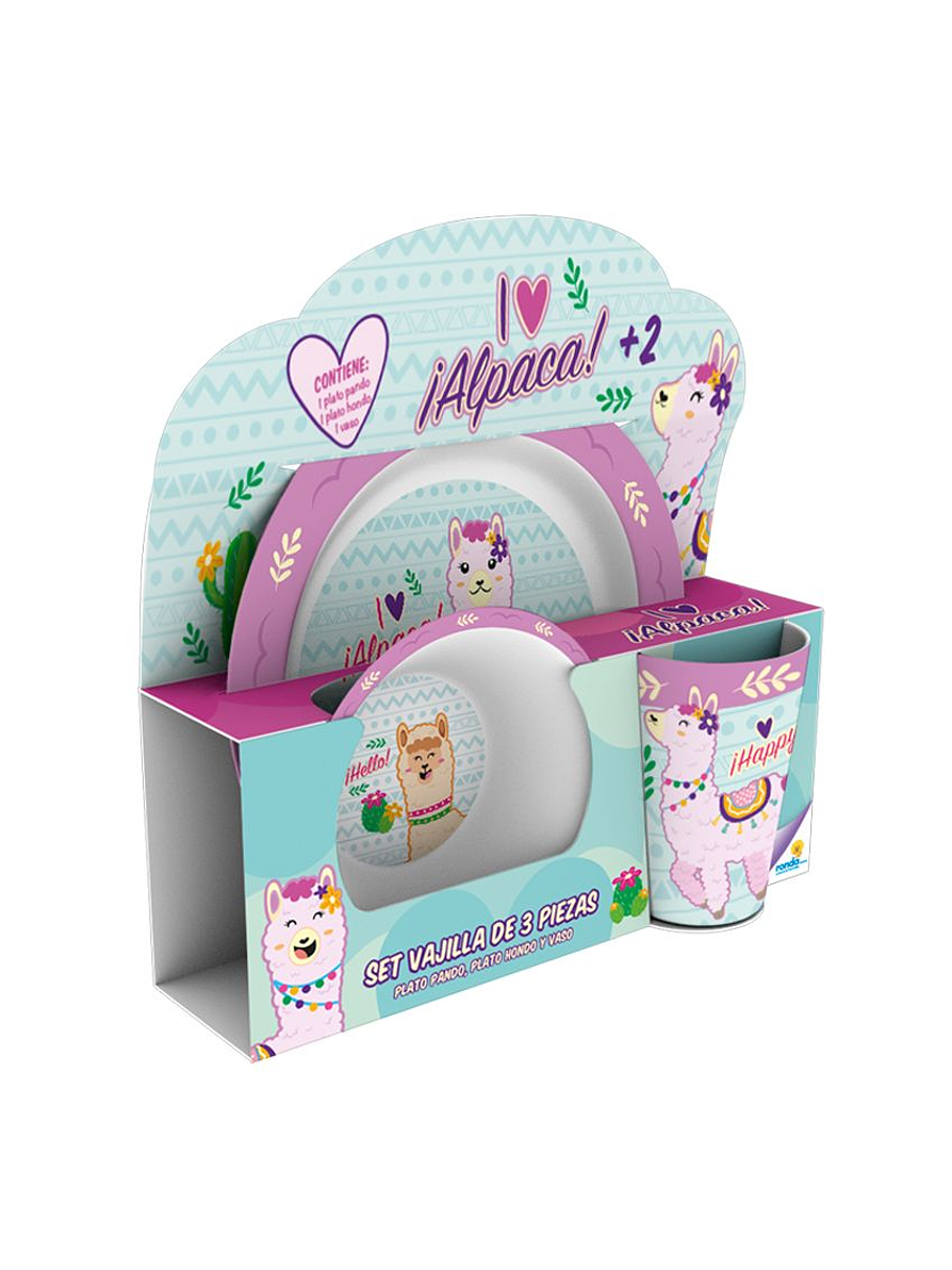 Set Vajilla Melamina X 3 Piezas Alpaca 1