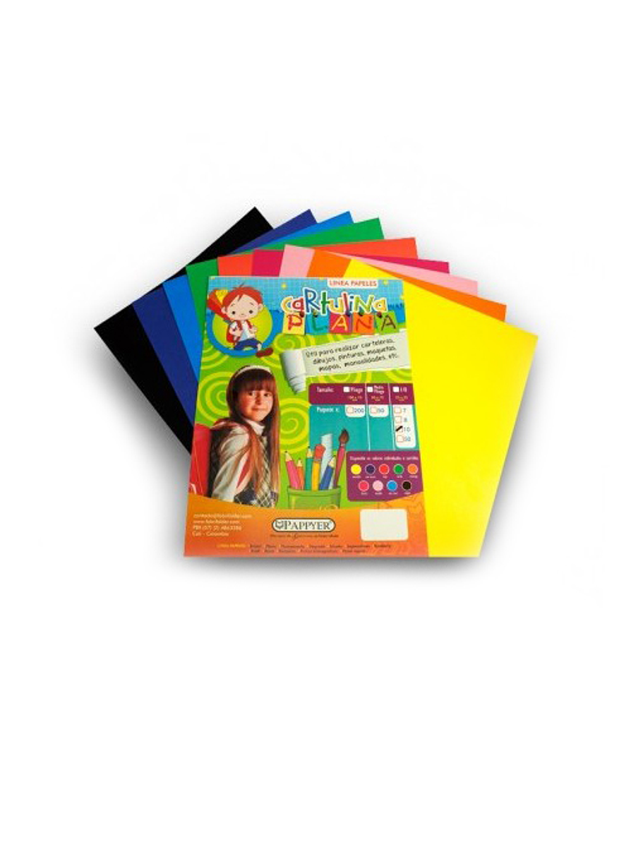 Cartulina Plana 1/8 x 8 unidades  1