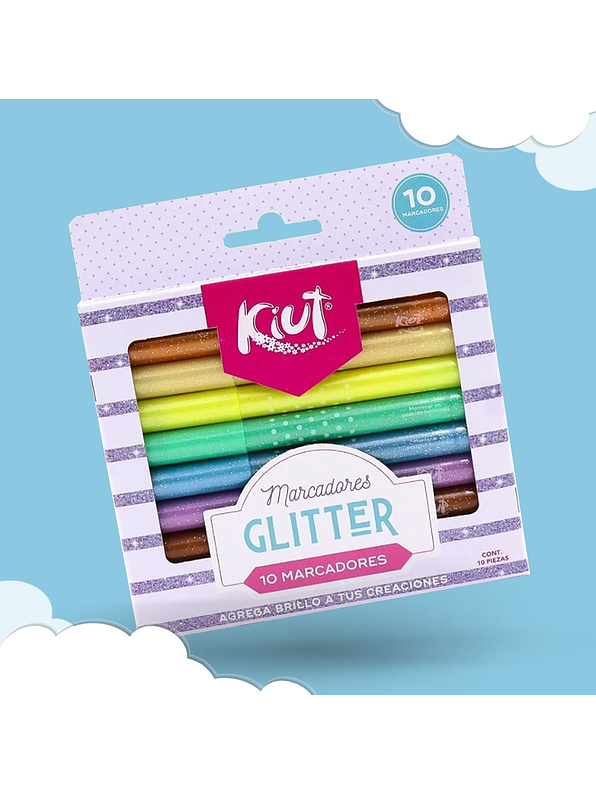 Marcadores Kiut Glitter X 10 Unidades 2