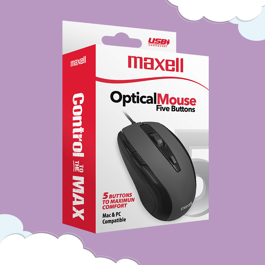 Mouse Maxell  Mowr-105 Optical Five Button Black 1
