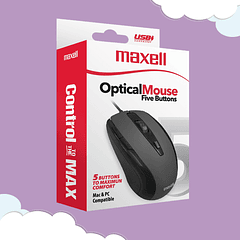 Mouse Maxell  Mowr-105 Optical Five Button Black