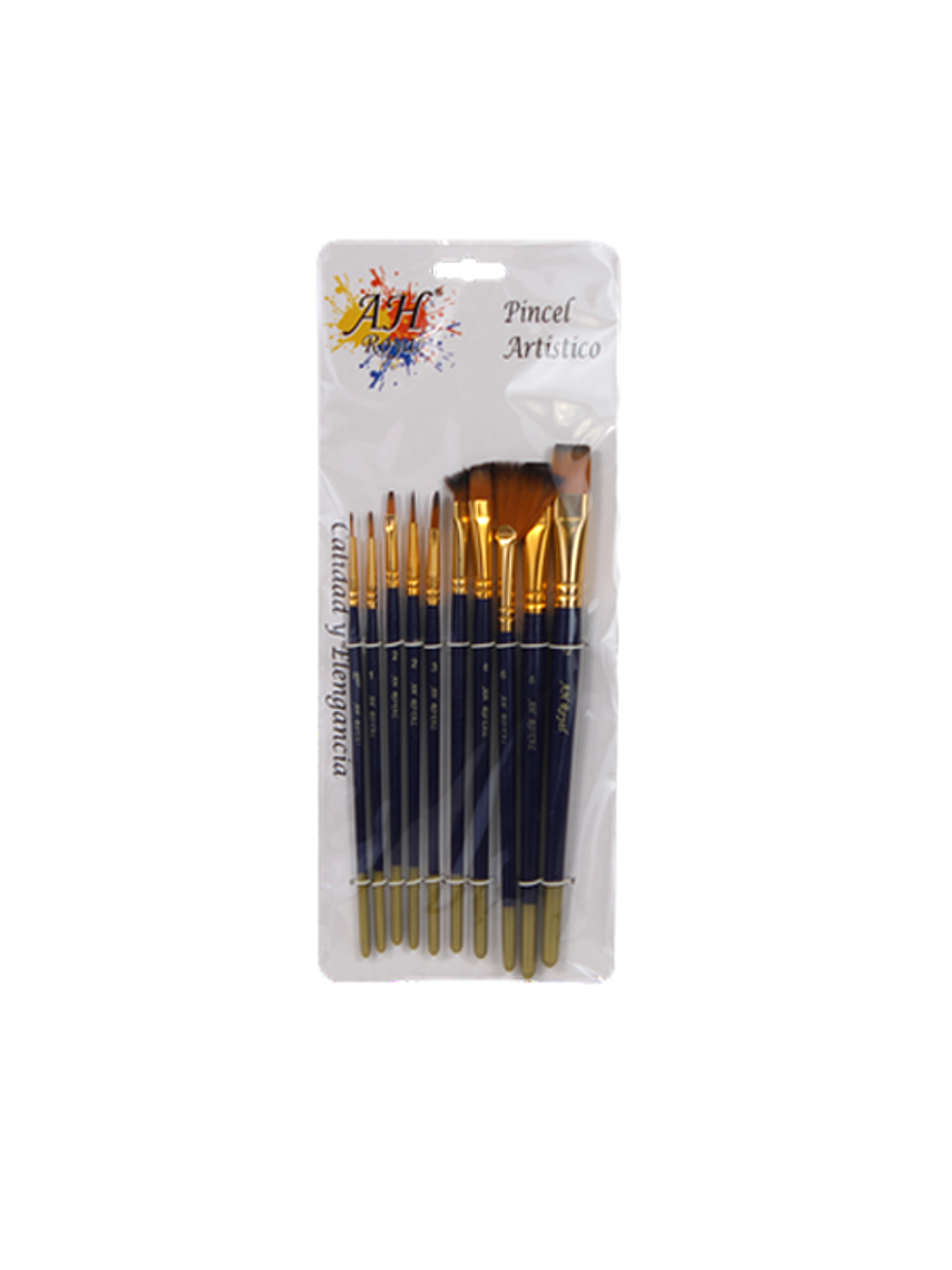 Juego De Pinceles Surtidos X 10 Unidades  1