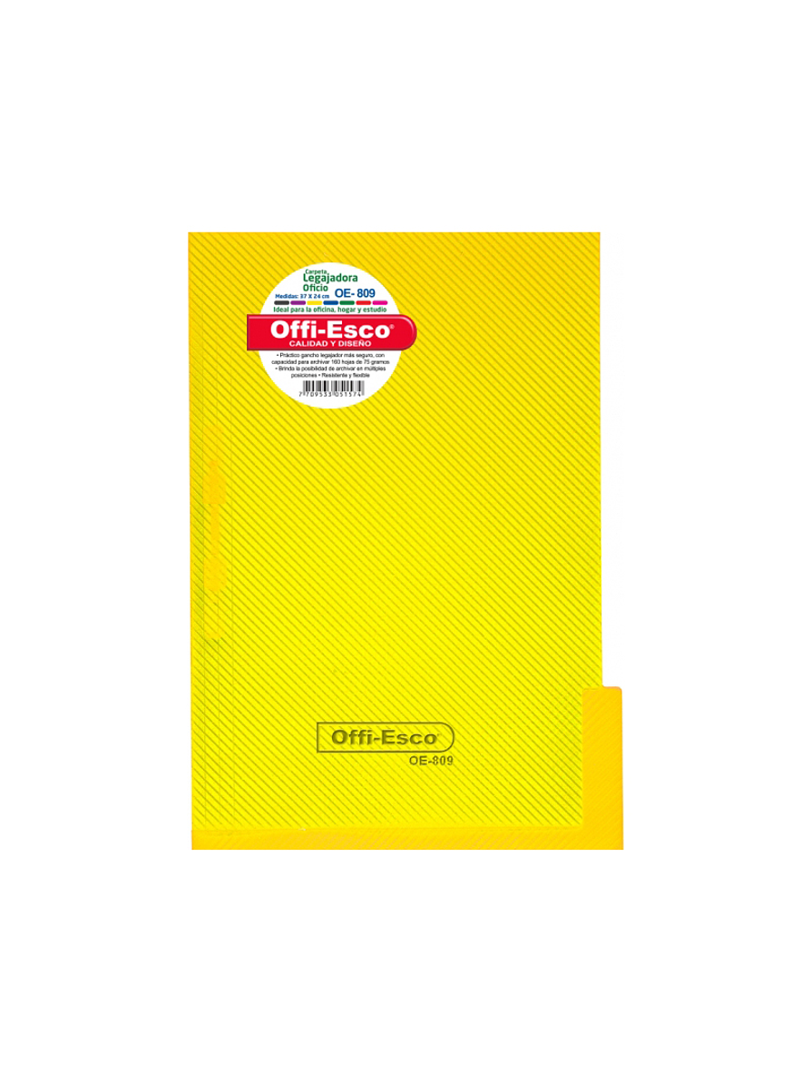 Carpeta Legajadora Plástica Oficio  2