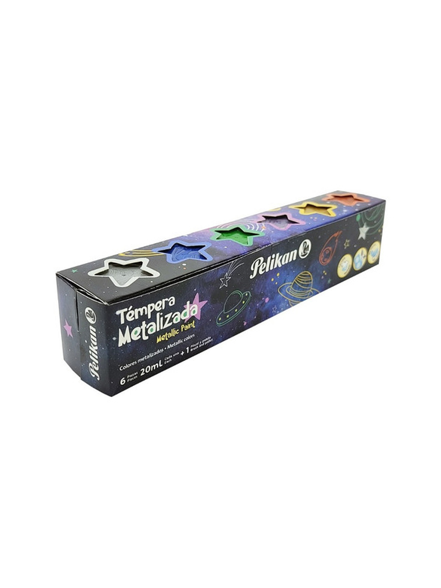 Tempera Pelikan Metalizada x 6 Unidades  1