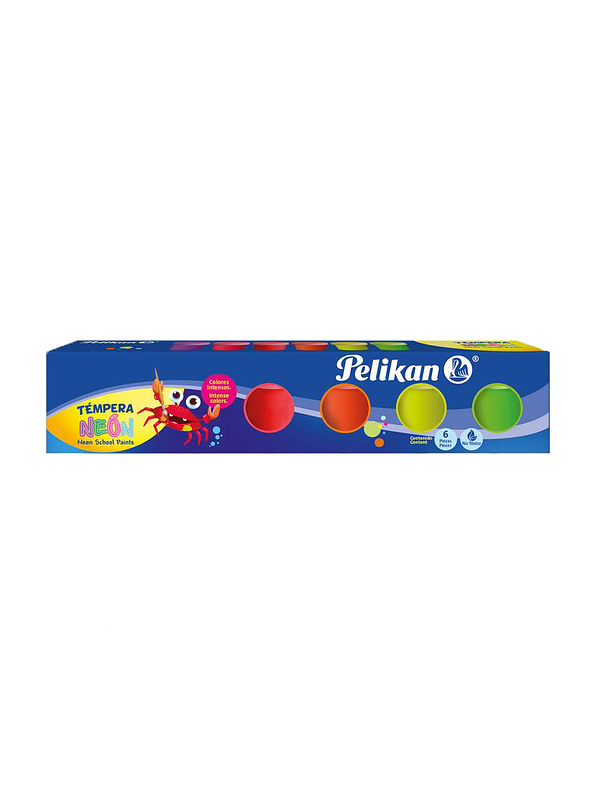 Tempera Pelikan Neón x 6 Unidades  1