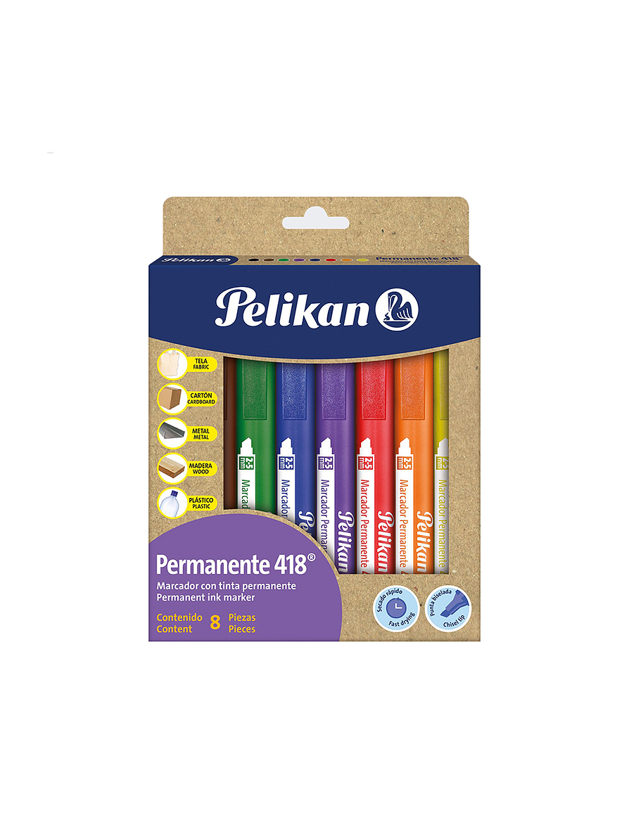 Marcador Permanente Pelikan 418 x 8 Unidades 1