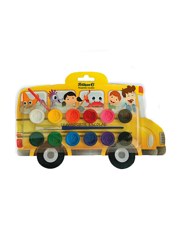 Acuarela Pelikan Bus Escolar  1