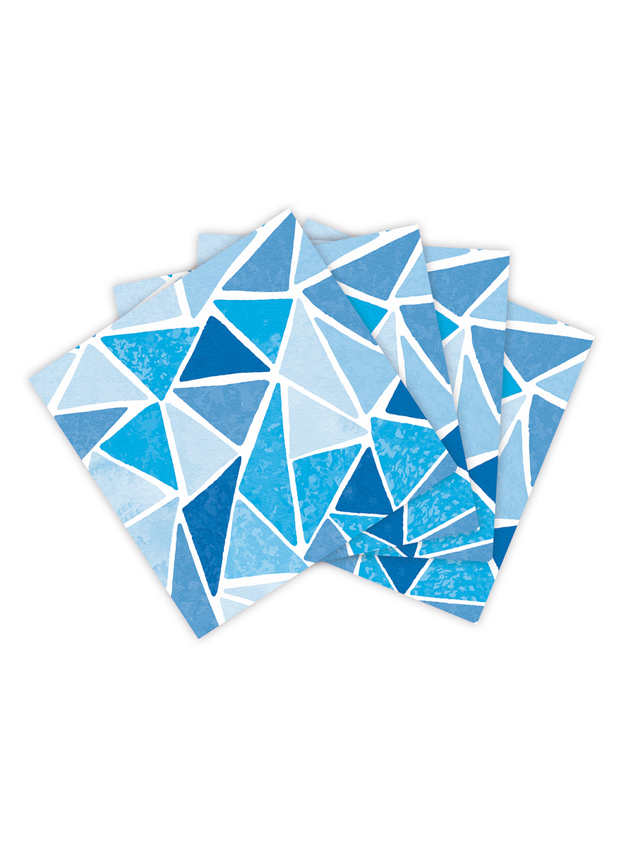 Servilleta Pequeña Triángulos Azules X 16 Unidades 1