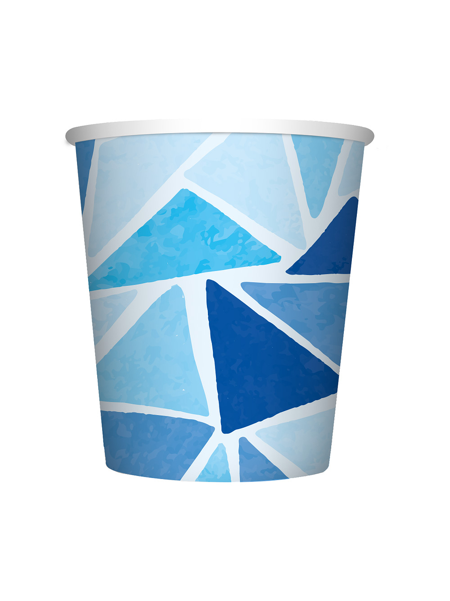 Vaso 9 Onza Triángulos Azules X 8 Unidades 1