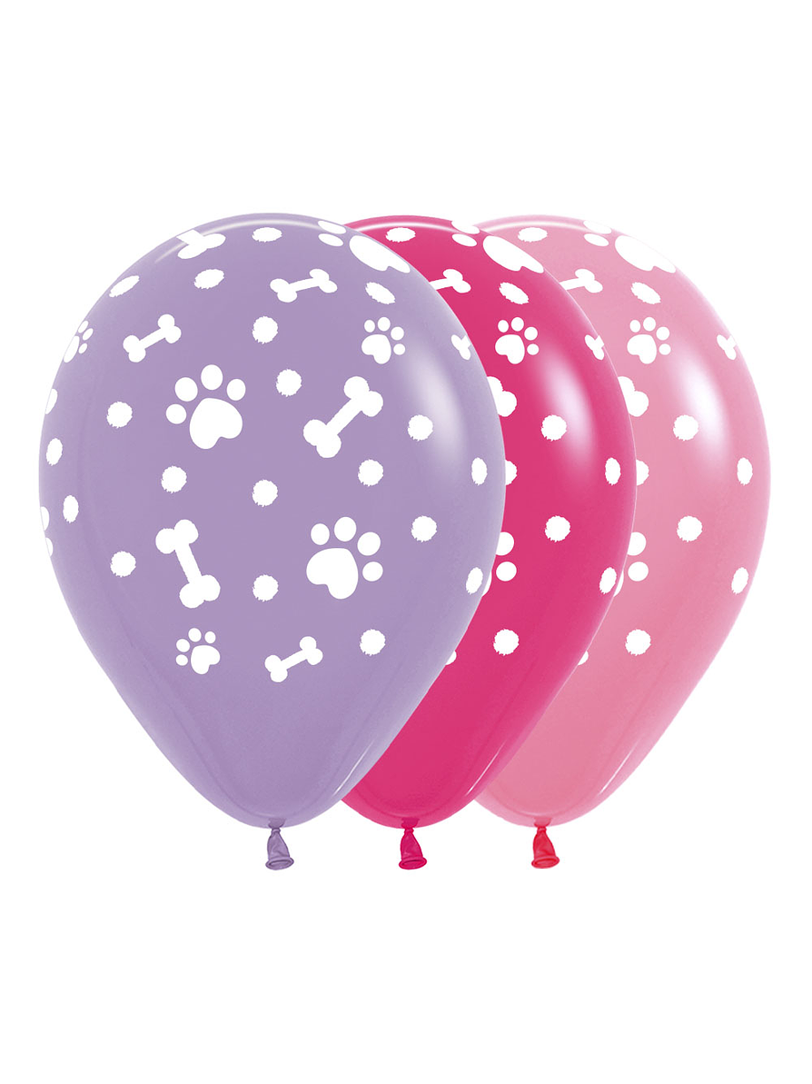 Globo R-12 Infinity Huellitas Rosado/Lila Surtido X 12 Unidades 1