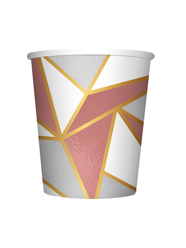 Vaso De Cartón 9 Onza Geométrico Deluxe X 8 Unidades 1