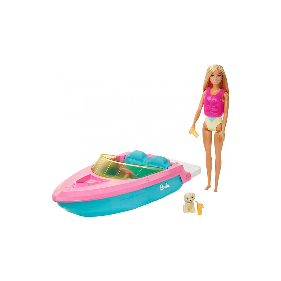 Set Barbie Lancha Y Mascota  1