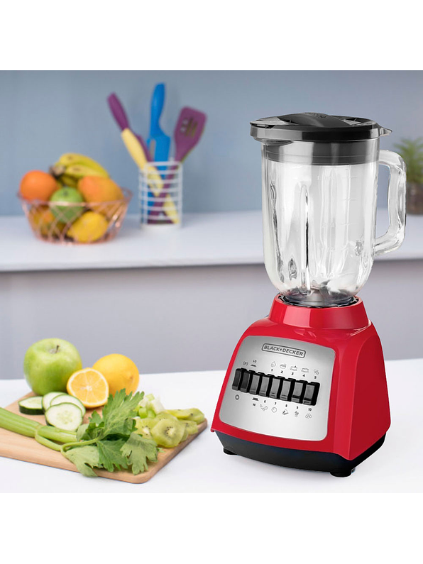 Licuadora Black + Decker Durapro Rojo 10 Velocidades 1