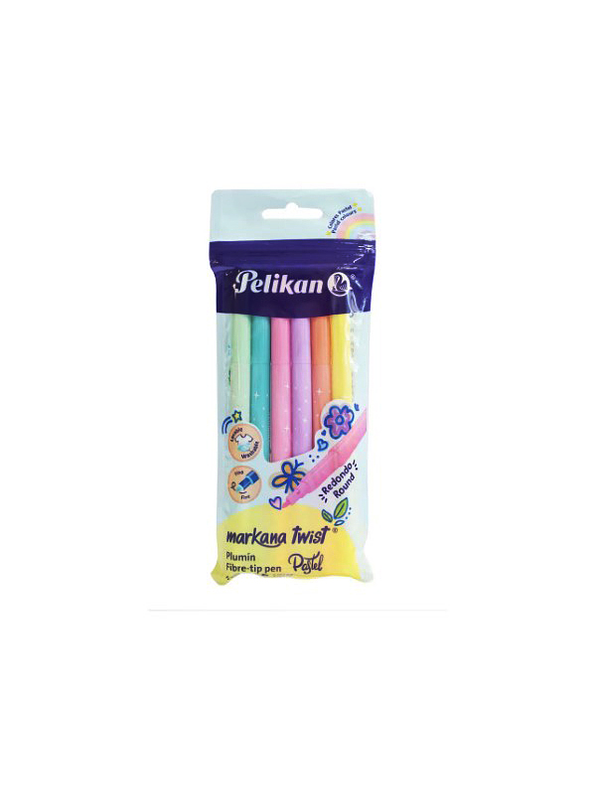 Plumón Pelikan Markana Twist Pastel x 6 Unidades 1