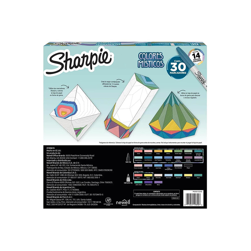 Rotuladores permanentes Sharpie de punta ultrafina, 12 unidades, colores  cósmicos