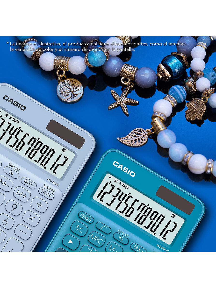 Calculadora Casio Viajera 10 Dígitos Azul  2