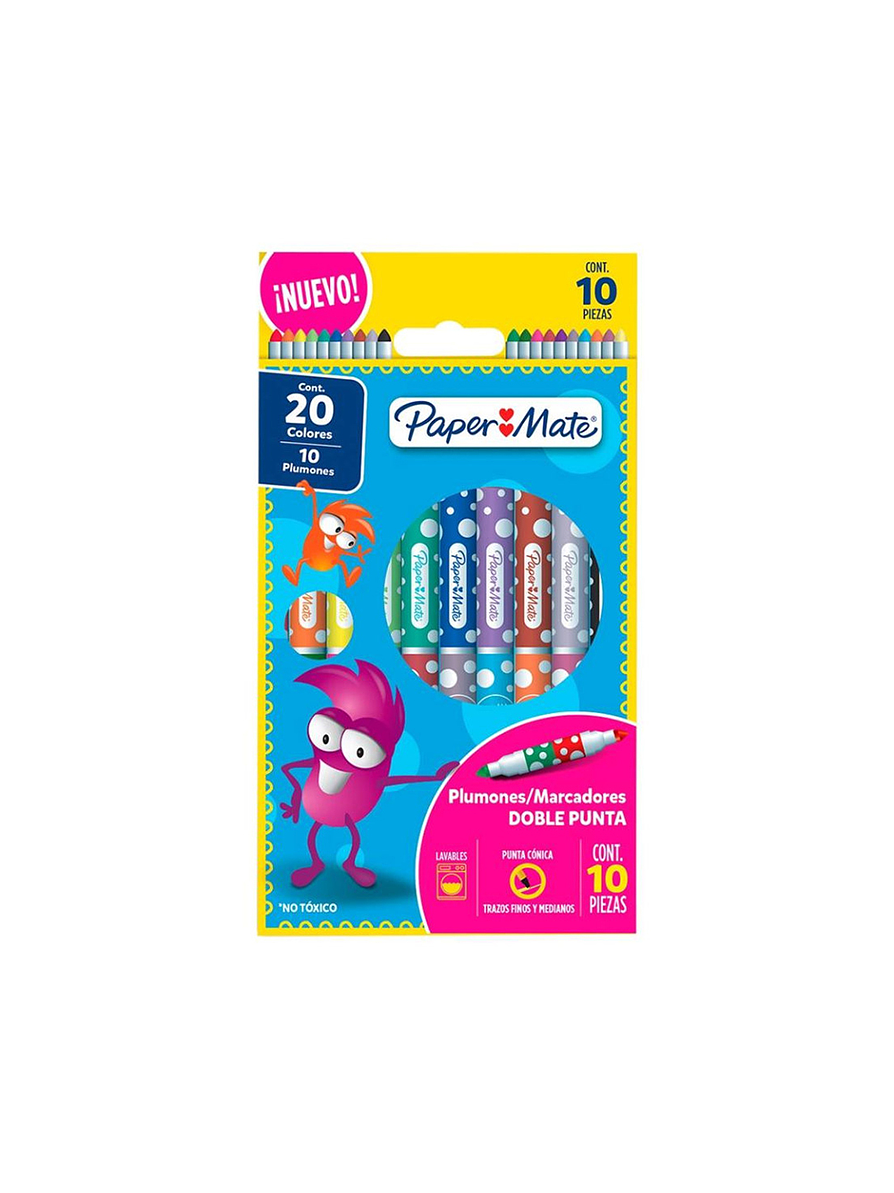 Marcadores Doble Punta Paper-Mate 10/20 1
