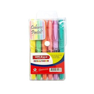 Resaltador Pastel Estuche x 6 Unidades