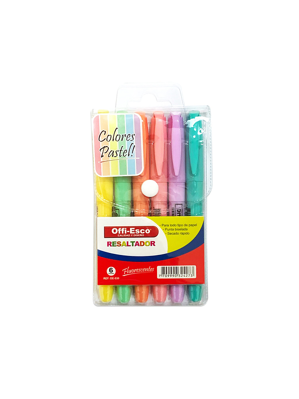 Resaltador Pastel Estuche x 6 Unidades 1