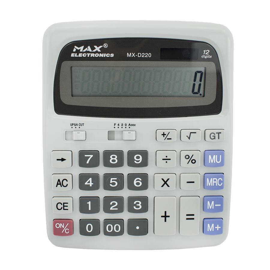 Calculadora Max Electronics Blanca 12 Dígitos  1