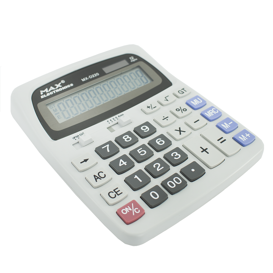 Calculadora Max Electronics Blanca 12 Dígitos  3