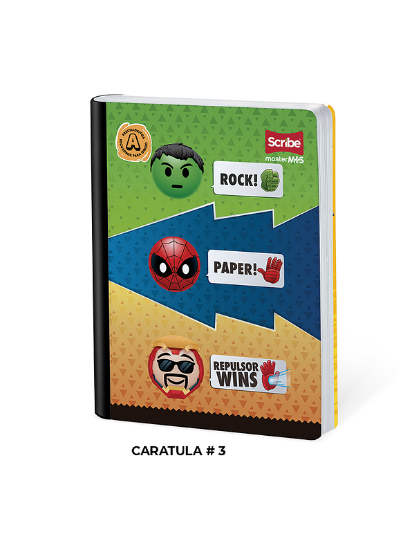 Cuaderno Cosido Marvel Emoji 100 Hojas Líneas   2
