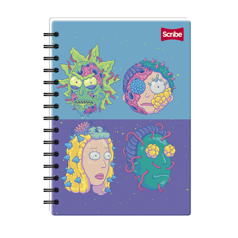 Cuaderno Catedrático Rick And Morty 80 Hojas Cuadros 1
