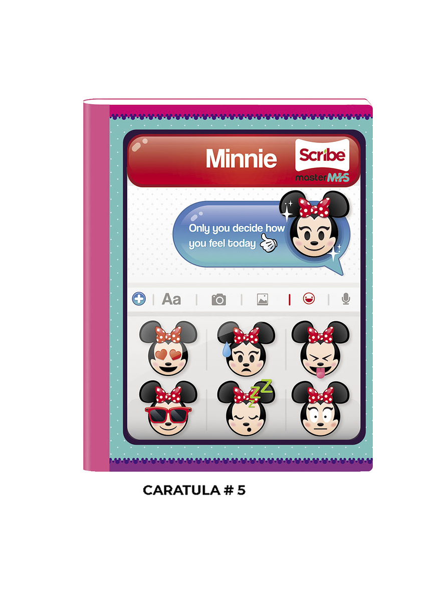 Cuaderno Cosido Disney Emoji 100 Hojas Cuadritos 6