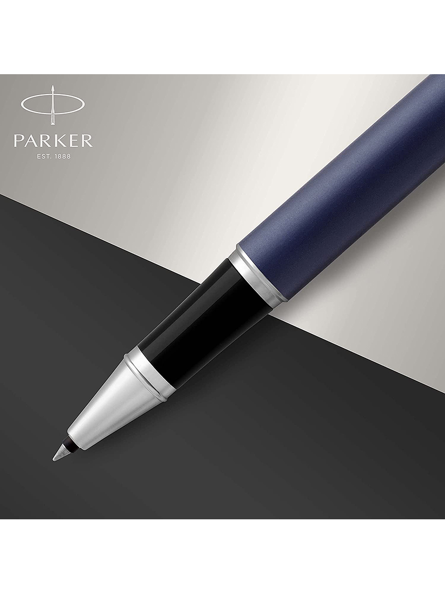 Bolígrafo Roller Parker Azul F IM  Con Tapa Tinta Negra  3