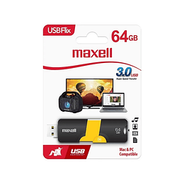 Memoria USB Flix 64Gb 3.0 Negro/Amarillo