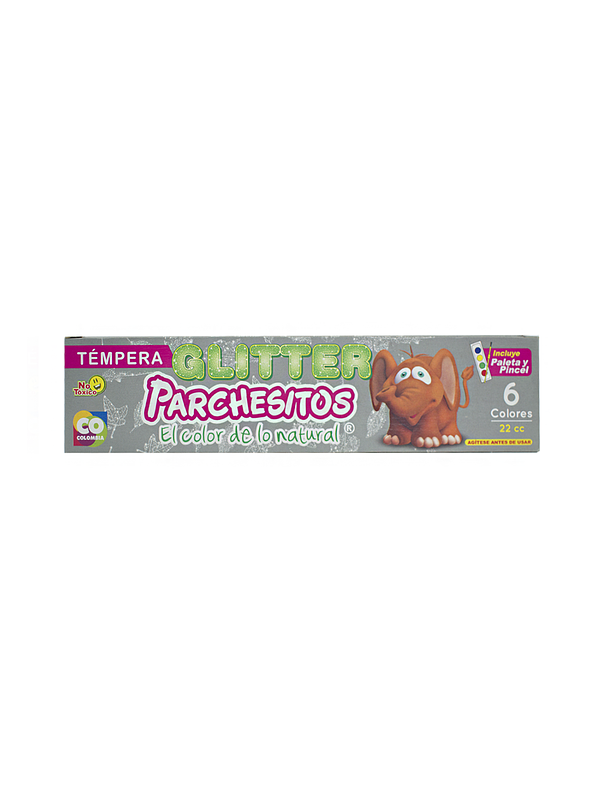Tempera Parchesitos Glitter x 6 Unidades 1