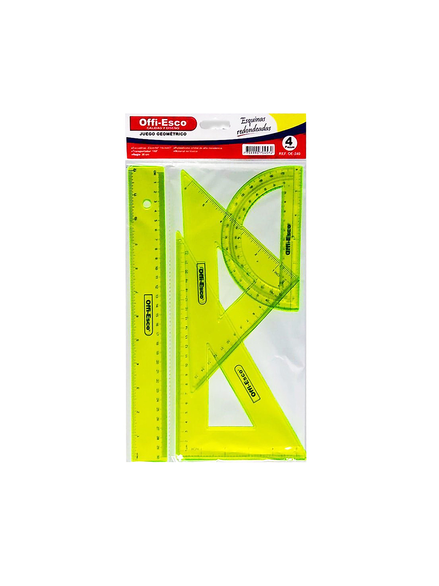 Juego Geométrico Offi-Esco X 4 Piezas 1