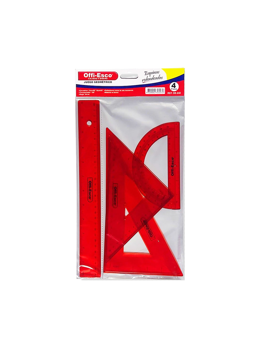 Juego Geométrico Offi-Esco X 4 Piezas 3