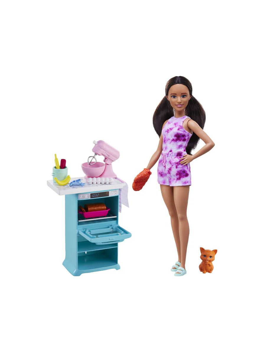Barbie Set De Repostería Con Muñeca Y Mascota  1