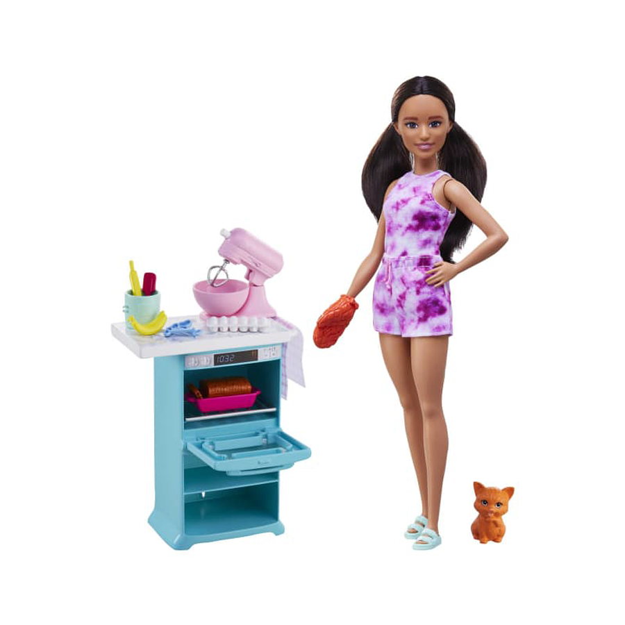 Barbie Set De Repostería Con Muñeca Y Mascota  1