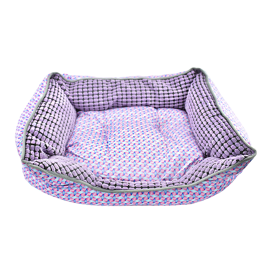 Cama Para Mascota Lila/Rosado Estampada  1