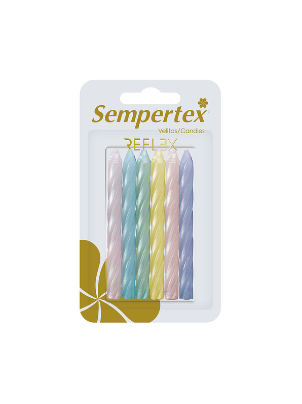 Velita Espiraladas Pasteles Perladas X 6 Unidades 1