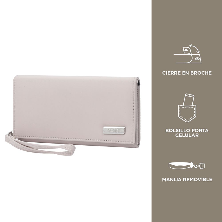 Billetera Totto Porta celular Rfid Biata Beige 3