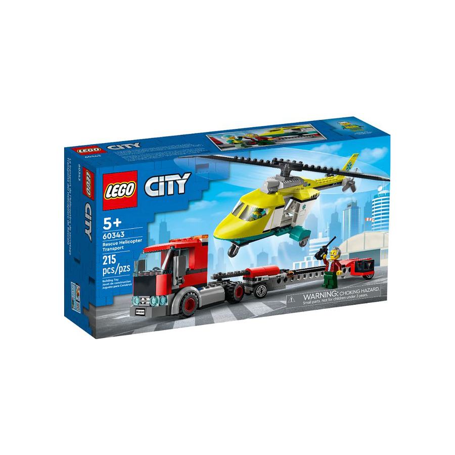 Lego Transporte Del Helicóptero De Rescate  1