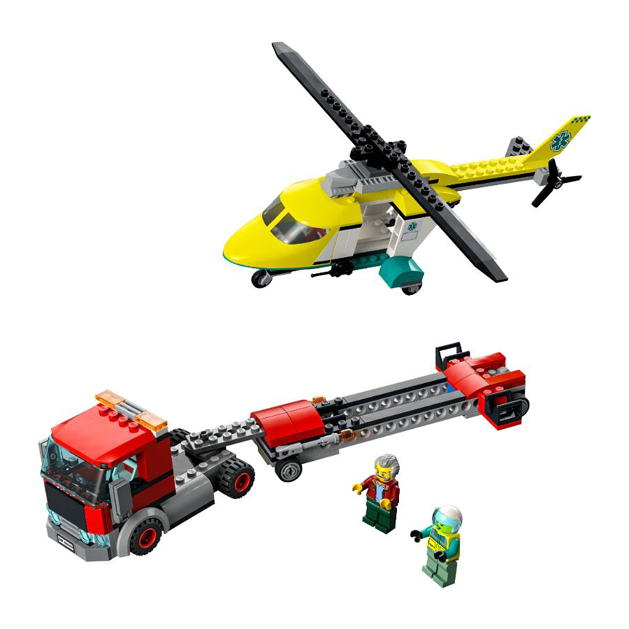 Lego Transporte Del Helicóptero De Rescate  4
