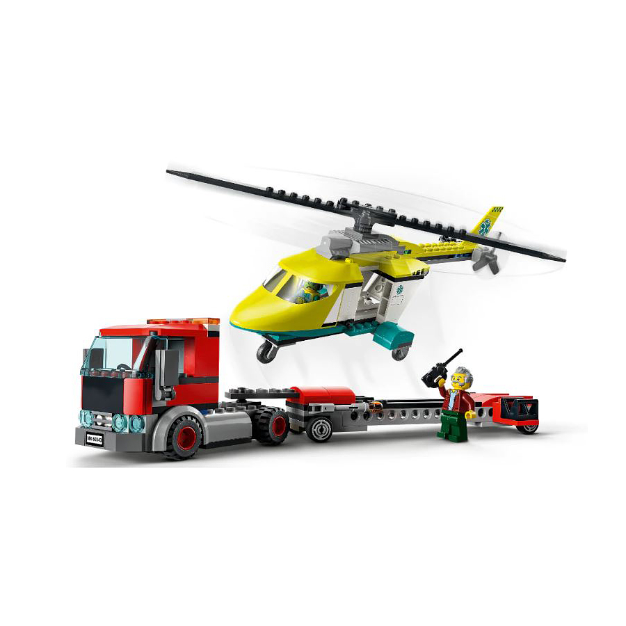 Lego Transporte Del Helicóptero De Rescate  5