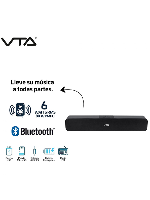 Barra De Sonido Recargable VTA-82602 2