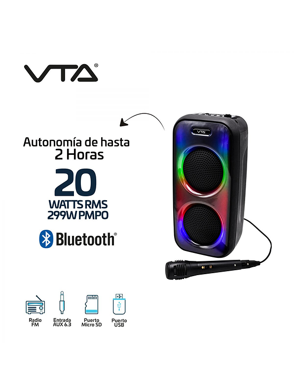 Parlante Recargable Flama VTA-82467 5