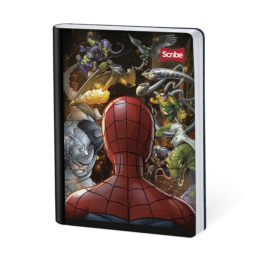 Cuaderno Cosido Spiderman Max 100 Hojas Cuadros  9