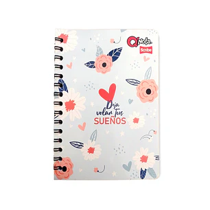 Cuaderno Argollado Qnota Femenino 100 Hojas Cuadros