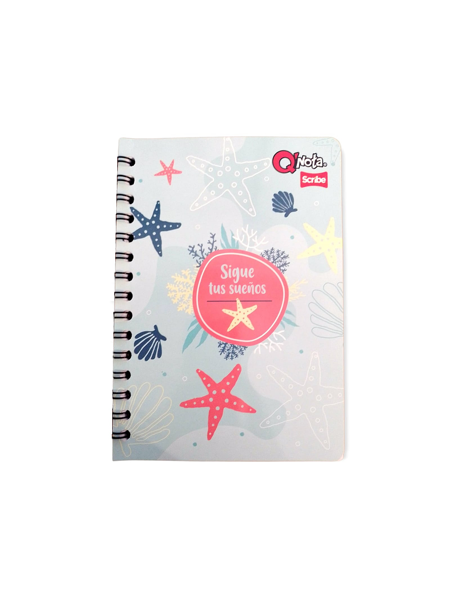 Cuaderno Argollado Qnota Femenino 100 Hojas Cuadros 10