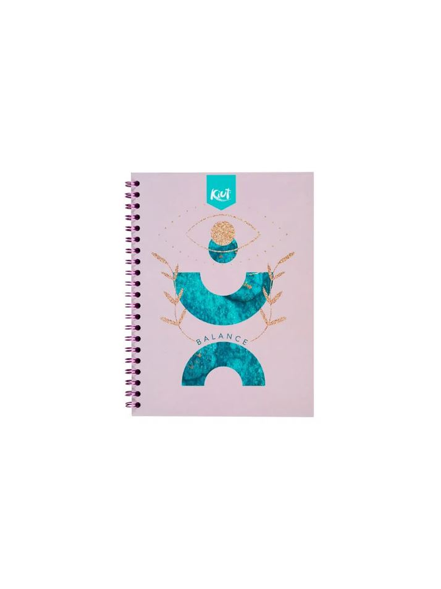 Cuaderno Argollado Pasta Dura Kiut 80 Hojas Cuadros 4