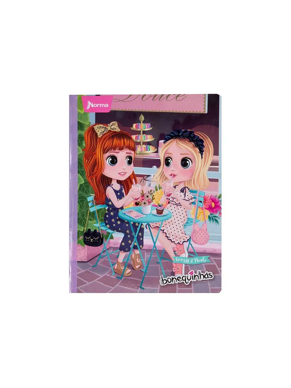 Cuaderno Cosido Bonequinhas 100 Hojas Doble Línea 7